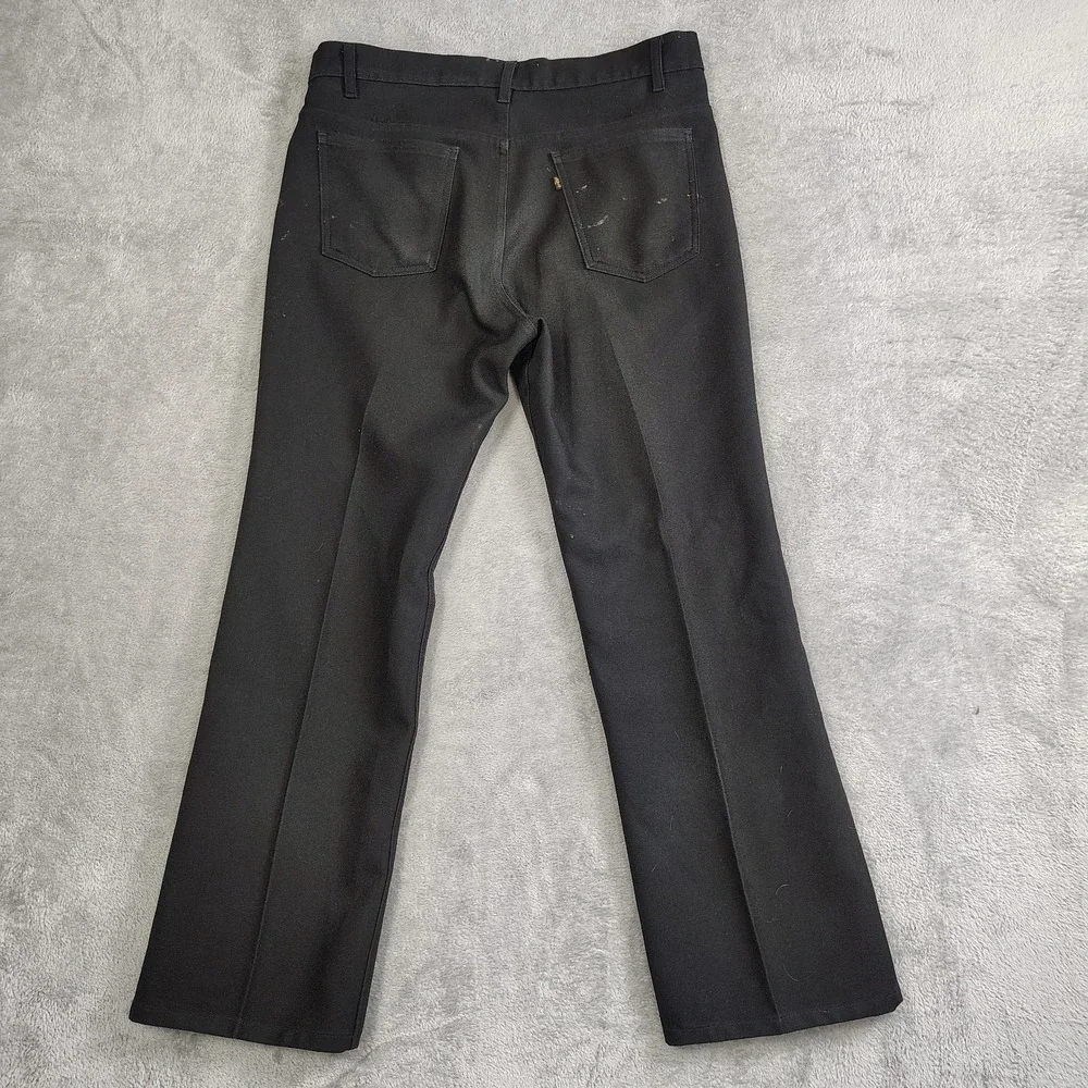 VTG 60's Levi's‎ Pants Dacron Polyester Men's Pleated Black 38x30 Distress
